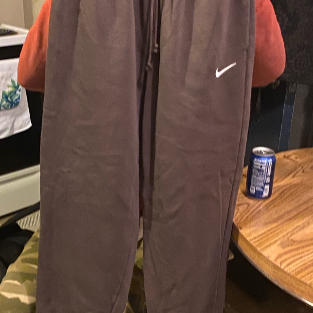 Nike Brown Track Pants with White Logo